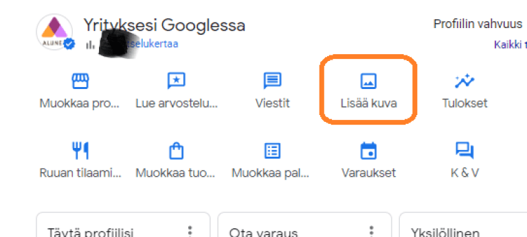 Lisää kuvia yritysprofiiliin.