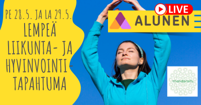 Lempeä liikunta- ja hyvinvointitapahtuma netissä Alunen ja Mandaram.